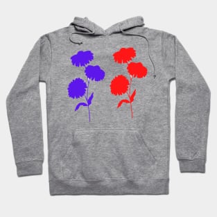 red blue flower texture Hoodie